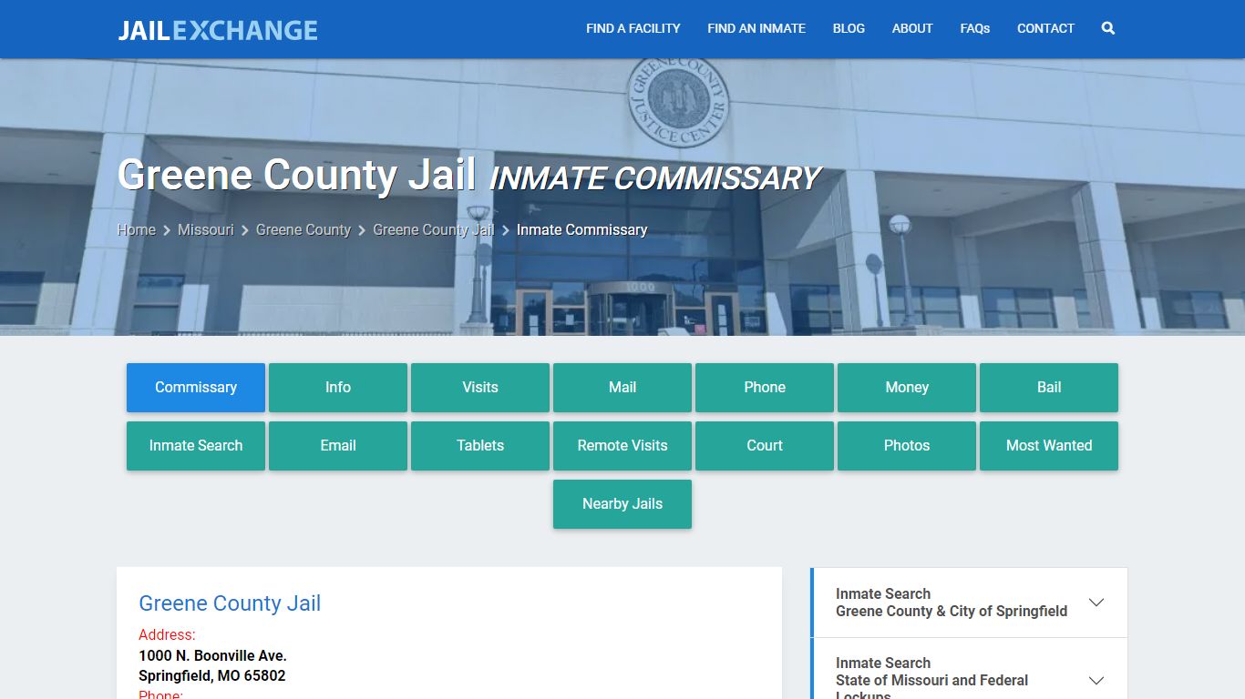 Inmate Commissary, Care Packs - Greene County Jail , MO