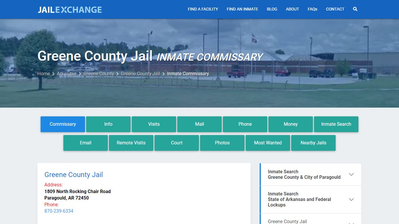 Inmate Commissary, Care Packs - Greene County Jail, AR